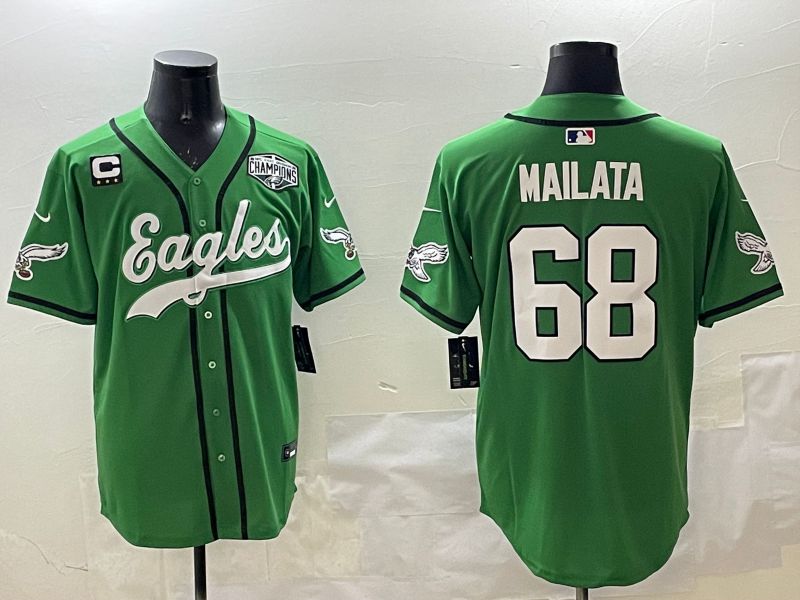 Men Philadelphia Eagles #68 Mailata Green three generations Jointly Name 2025 Nike Limited NFL Jersey style 6